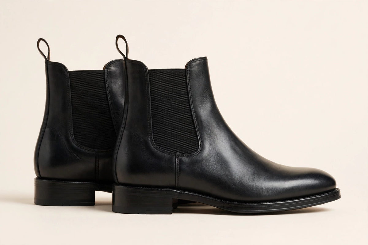 Onyx Leather Chelsea Boots