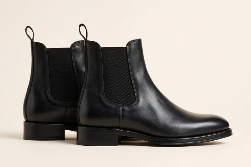 Onyx Leather Chelsea Boots