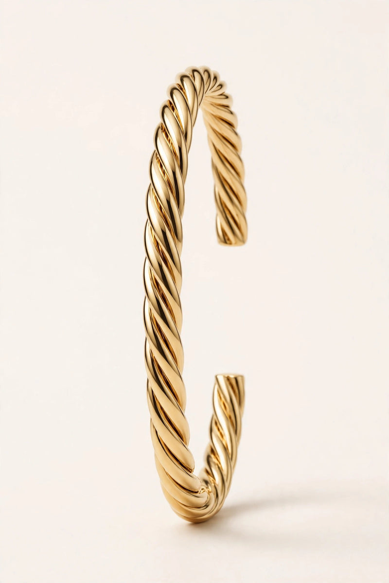 Twisted Gold Cuff Bracelet